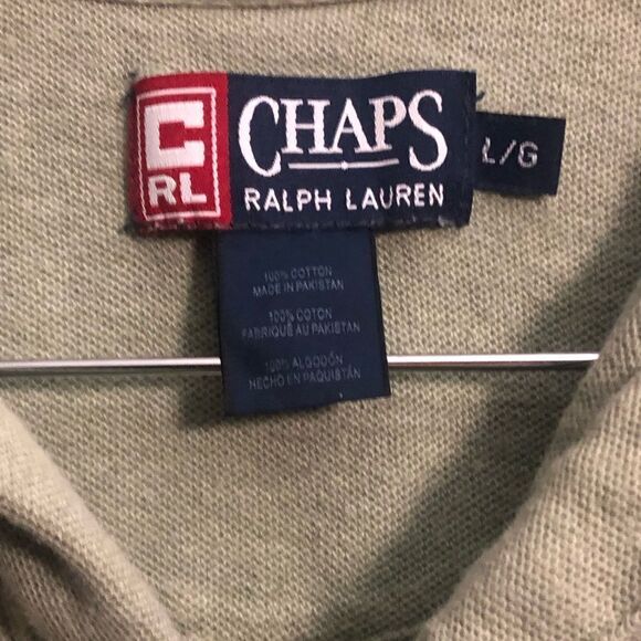 Chaps Ralph Lauren Men’s Green Short Sleeve Polo Hi Lo Hem Side Slits Size Large - Picture 3 of 4